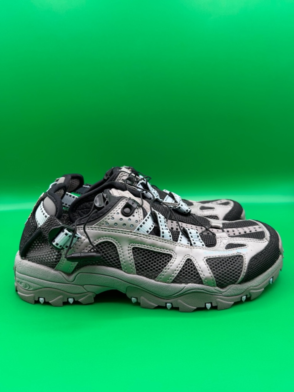 Salomon Techamphibian Contragrip Women’s Gray Blue Mesh Water Hiking